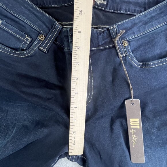Kut from the Kloth Jeans Womens 10 Dark Wash Diana Skinny Distressed Stretch NWT - Picture 9 of 16